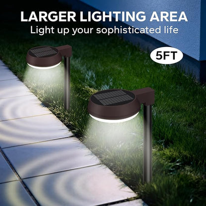 Tall Solar Path Lights, Accurate Dark/Light Sensor Pathway Lights Solar Powered,Quick Charge Solar Walkway Lights Outdoor for Landscape Lighting
