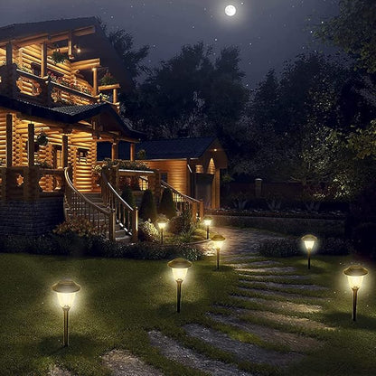 Morvat Solar Lights Outdoor Decorative Outdoor Lighting, Super Bright, Solar Landscape Lights for Pathway, Driveway, Yard- Weather/Water Resistant, Easy to Install, Warm Light, 8 Pack