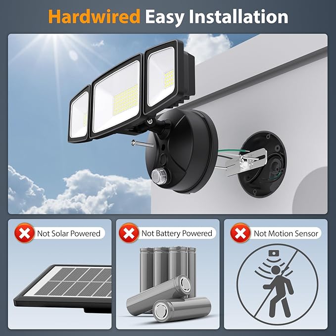 Onforu 70W Dusk to Dawn Outdoor Lighting,7000LM Black Flood Lights Outdoor,IP65 Waterproof Exterior Security LED Light,3 Adjustable Heads Photocell Light Fixture,6500K Floodlight for Garage,Patio,Yard