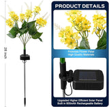 2 Pack Solar Garden Lights Outdoor, 2 Lighting Modes Warm White LED Waterproof Solar Powered Primrose Flowers | Lumora