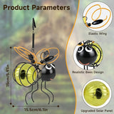 Solar Hanging Bees Lights 2 Packs - Cute Solar Insect Lights Outdoor Waterproof, Metal LED Bugs Lamp Garden | Lumora