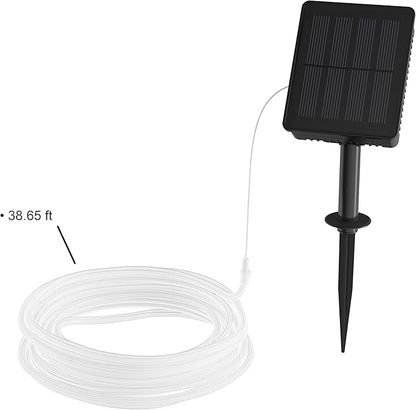 Outdoor Solar Rope Lights - Solar Powered Cable String 100 LED Lights with 8 Modes for Patio, Backyard, Garden, and Events by Pure Garden (Warm White)