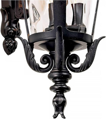 John Timberland Casa Marseille European Outdoor Wall Light Fixture Textured Black French 21 3/4" Clear Hammered Glass for Exterior House Porch Patio Outside Deck Garage Front Door Garden Home