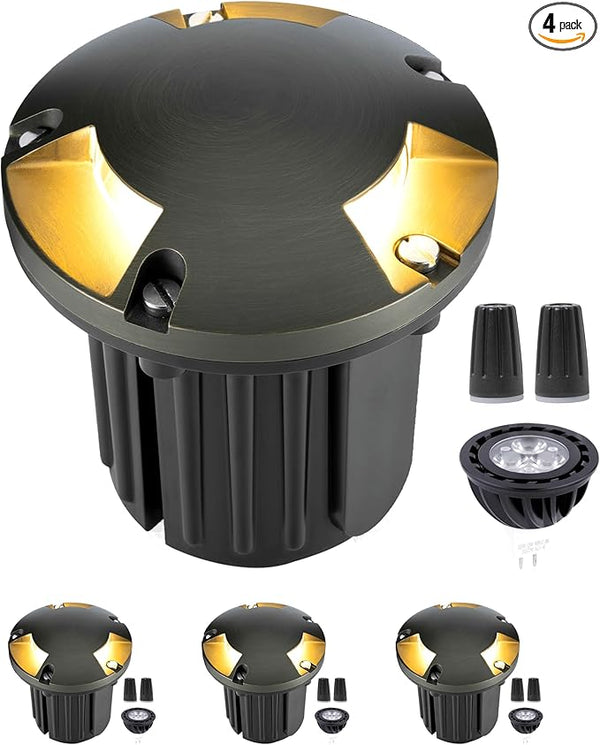 Gardenreet Well Lights Landscape LED - Brass Ip65 Replaceable Bulb Low Voltage In-Ground - Outdoor Path Light | Lumora
