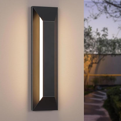 LamQee 23 Inch Modern Outdoor Wall Light Exterior Lighting Fixtures, Black Outdoor Light Fixture Wall Mount for House, LED Outdoor Wall Sconce Lighting Outside Lights for Porch Patio Front Door Garage