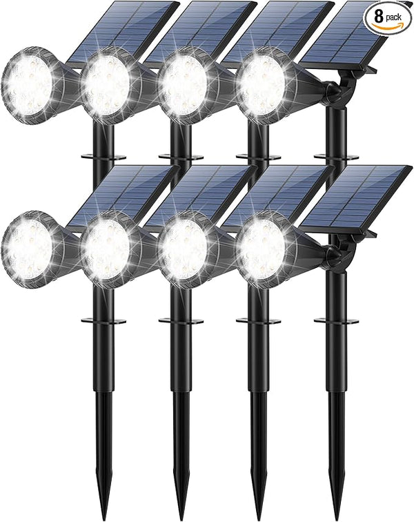 Solar Lights Outdoor Waterproof IP65 180° Adjustable Solar Powered Landscape Spot Lights for Yard 4 Lighting Modes | Lumora