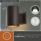 VAXCEL Chiasso Modern Outdoor Porch Light, 5" W x 7.25" H Black Cylinder Wall Sconce, Waterproof Dark Sky Wall | Lumora