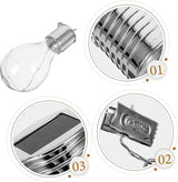 4pcs Solar Powered Copper Wire Led Hanging Light Bulb Warm White Decorative Chandelier for Outdoor Garden | Lumora