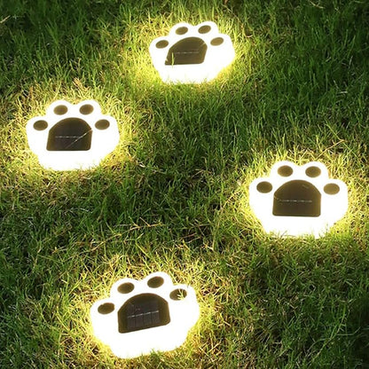 Solar Ground Lights LED Cat Paw Garden Solar Lights in-Ground Pathway Lights Outdoor Lamp Warm Lighting for Garden Pathway Lawn Patio Yard Landscape.
