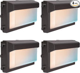120W LED Wall Pack Light 4Pack, Glass Lens LED Wall Lights with Photocell, 4000/5000/6500K 3CCT, 80/100/120W | Lumora