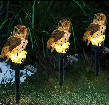Garden Outdoor Solar Lights, LED Solar Garden Light Owl Shape Solar Pathway Lights Waterproof Landscape Lights for Garden Lawn Pathway Yard Decortions 1 Pack (Brown)