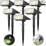 Solar Spot Lights Outdoor,6 Pack/56 LED Outdoor Lights for Yard Waterproof IP68, 4 Lighting Modes Solar Landscape | Lumora