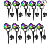 OurLeeme Landscape Lighting - 120V RGB Colored Halloween Spotlight, LED Spotlights Outdoor Waterproof Yard Stake | Lumora