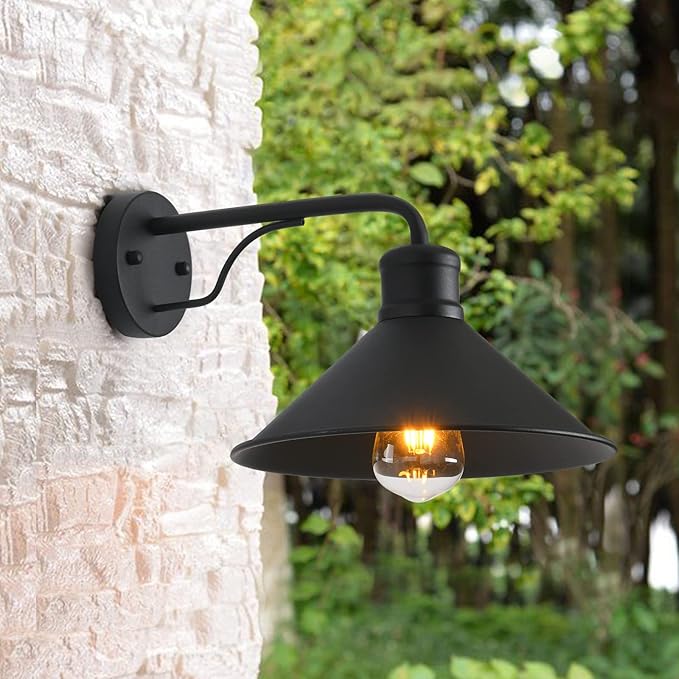 2 Pack Outdoor Wall Lights Wall Mount for House, Porch Light Fixtures, Matte Black Modern Farmhouse Wall Sconce | Lumora