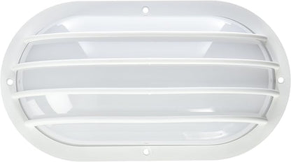 Nuvo Lighting 77/858 Bulkhead 1-Light Oval Cage 60W A19, White