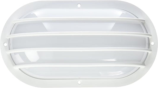Nuvo Lighting 77/858 Bulkhead 1-Light Oval Cage 60W A19, White