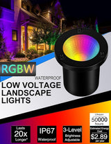 RGB Low Voltage Landscape Lights LED Color Changing Well Lights, Outdoor In Ground Light Waterproof Spotlights | Lumora