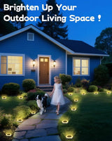 Mini Solar Ground Lights Outdoor 32 Pack Waterproof Upgraded Anti-Rust Solar Flat Garden Lights Stainless Steel | Lumora