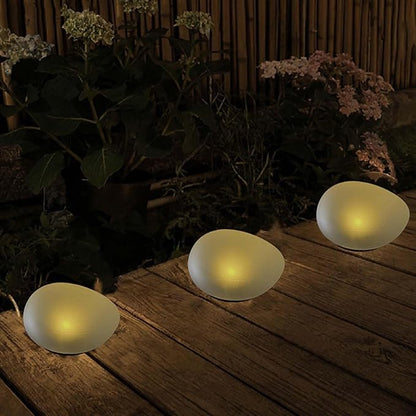 Solar-Powered Stone-Shaped Garden Decorative Lights (Warm White)