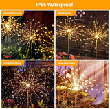 Solar Firework Lights for Outside, 150 LED 8 Modes Fireworks Solar Fairy Lights Outdoor Flowers for Garden Yard | Lumora