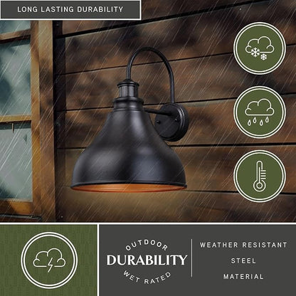 VAXCEL Delano Bronze Motion Sensor Dusk to Dawn Farmhouse Barn Dark Sky Outdoor Wall Light