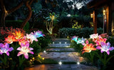 Solar Lights Outdoor Garden Decor, 6 Pack of 24 Lily Flowers Solar Lights, 7 Color Changing Solar Flowers Outdoor | Lumora