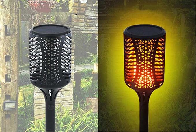 Ulalaza Solar Outdoor Lights 99 LED Flickering Flames Torch Light Waterproof Landscape Ligh Auto On/Off Path Lights