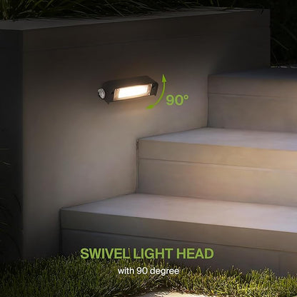 ASD LED 4 Inch Retaining Wall Light Fixture, Hardscape Paver Lighting | 5CCT, Low Voltage, Swivel, Waterproof, ETL Listed | 2W 130LM 2200K-5000K 12V | Landscape Step Illumination | Bronze, 4 Pack