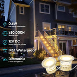 Recessed Deck Stair Lighting with Timer Photocell Sensor Transformer, Dimmable, Low Voltage LED Step Riser Lights | Lumora