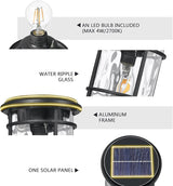 Emliviar Portable Solar Post Light Fixture with Fixed Pire Mount Base, Black 11“ Outside Solar - Outdoor Path Light | Lumora