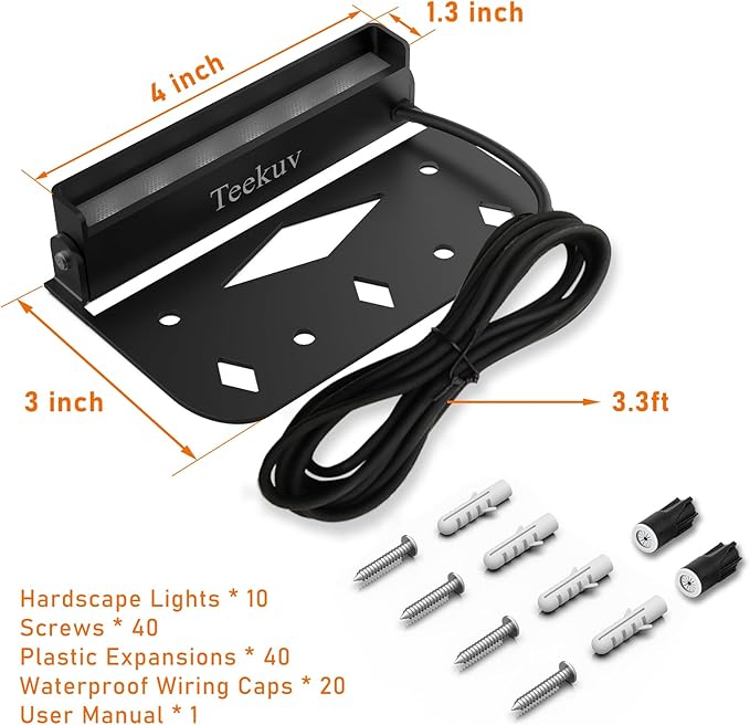 Teekuv 10 Pack 4 Inch Retaining Wall Lights, 3W LED Hardscape Lighting IP65 Waterproof Paver Lights, 12V AC/DC Low | Lumora