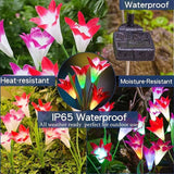 Solar Garden Stake Flower Lights Upgraded 2 Pack Outdoor Waterproof Solar Powered Lights Lily Flowers, 7 Colors | Lumora