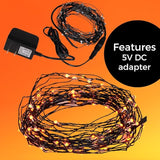 Orange Fairy Holiday String Lights, 33 ft / 10 m - 300 LED Orange Twinkle Firefly Lights for Indoor or Outdoor | Lumora