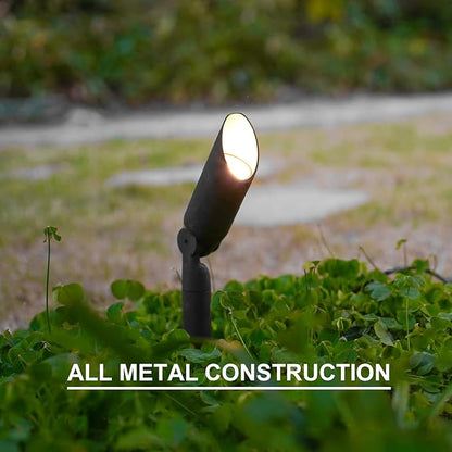 GOODSMANN Landscape Lighting 12V AC Spotlights 4PK 3W LED Landscape Light 100 Lumens Spot Lights MR11 Replaceable Bulb 2900K Tree Lights Garden Up Light Hardwired Lighting Cable Connectors