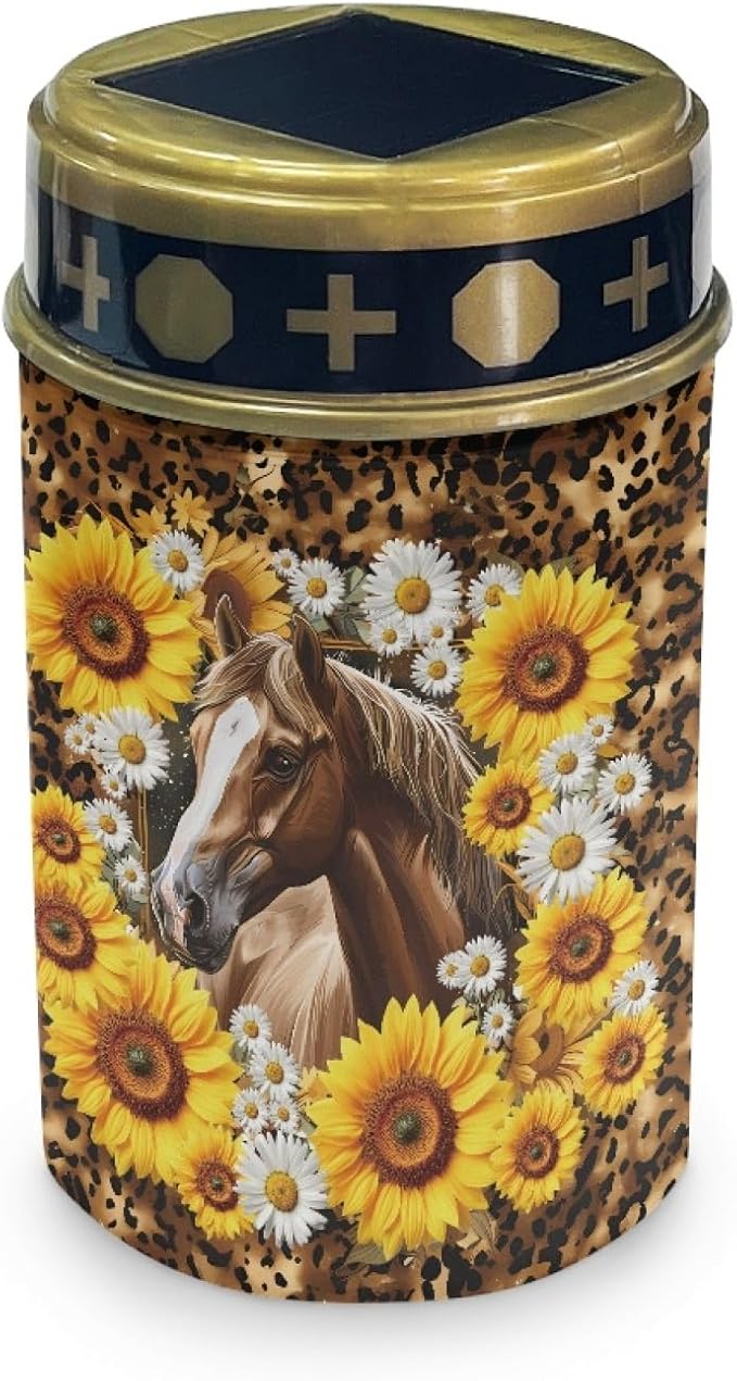 Sunflower Horse Solar Light Outdoor Pathway Lights Waterproof Horse Outdoor Decor,Garden Stake Lights for Outside Yard Patio,Solar Walkway Lights Spotlights-Warm White