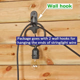 4 Pack 6.5FT Stainless Steel String Lights Pole Bracket/Holder with 2 Wall Hooks for Deck Railing Wood Posts (Black) | Lumora