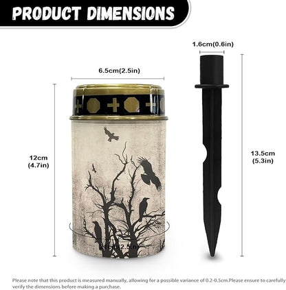 Outdoor Solar Garden Lights,Waterproof Tree Branch Bird Solar Outdoor Lights,Solar Stake Lights for Cemetery Grave Garden Patio Yard Lawn Decoration
