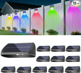 EGOBOO Solar Fence Lights Outdoor Waterproof 12 Pack, 7 Fixed Colors＆RGB Cycling Mode for Holiday Decor, Outside | Lumora