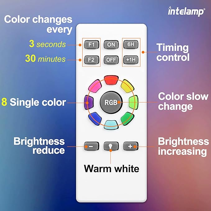 intelamp Solar Pathway Lights Outdoor, 6 Pack 9 Color Changing with Remote Control, Dusk to Dawn Solar Powered | Lumora