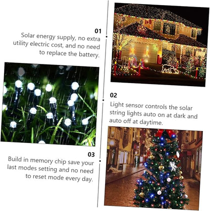 balacoo 100 Led Bead Solar Lights 10m String Waterproof 2 Sets Garden Yard Xmas Wedding Party Decorations