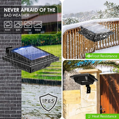 Gutter Lights, 40 LED Solar Patio Decor - Deck, Fence, Wall, Backyard, Porch, Pool, Step, Stairs, Yard, Garden, Pathway (4Pack, Black, Cool White Light)