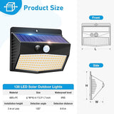 Solar Motion Sensor Lights Outdoor [ 12 Packs/138 LED ] Solar Fence Lights With 3 Lighting Modes, Solar Powered | Lumora