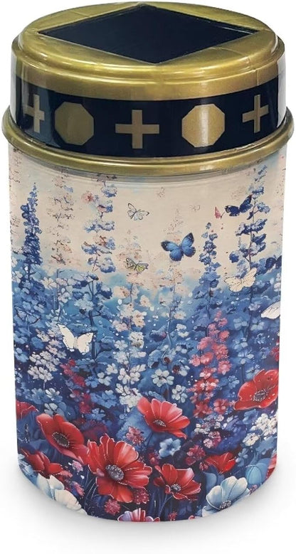 Floral Solar Outdoor Lights Butterfly Cemetery Solar Lights Landscape Path Lights Solar Waterproof for Your Garden, Landscape, Path, Yard Sympathy Memorial Lights