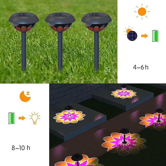 Focket Solar Pathway Lights Outdoor, 5.5in Color LED Solar Lights Outdoor, Waterproof Bright Solar Powered Garden Lights for Walkway Yard Backyard Landscape Decor