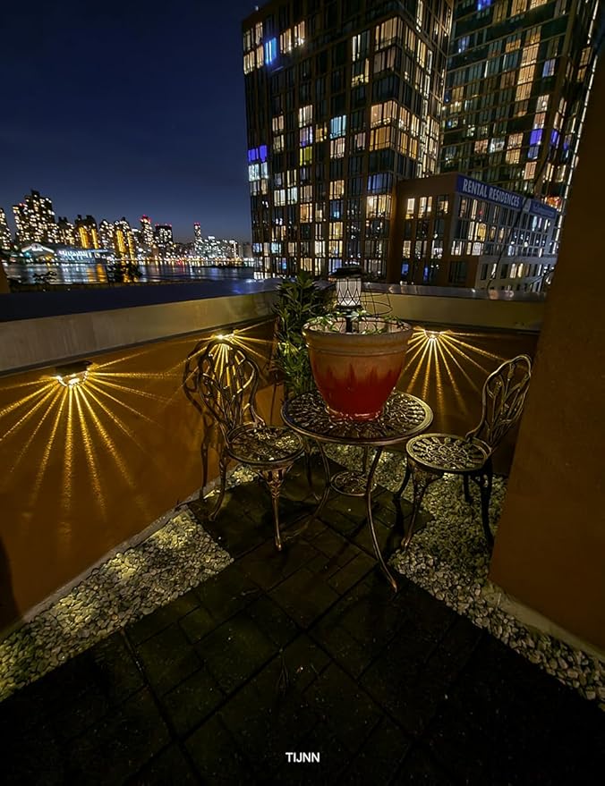 TIJNN Solar Deck Lights Outdoor, Solar Fence Lights Waterproof Led for Outdoor Stairs, Step, Yard,Patio Decor | Lumora