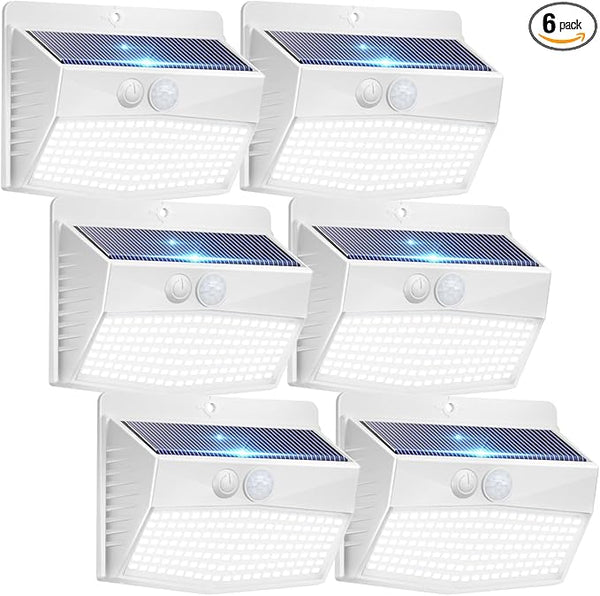 Peasur Solar Lights Outdoor Motion Sensor [138 LED/6 Packs] Solar Security Wall Light with 3 Lighting Modes | Lumora