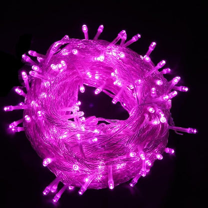 FULLBELL 66 Ft 200 LED Pink Christmas Lights - Waterproof Fairy Lights with Memory Function, 8 Modes, for Indoor Outdoor Holiday Party & Tree Decor.
