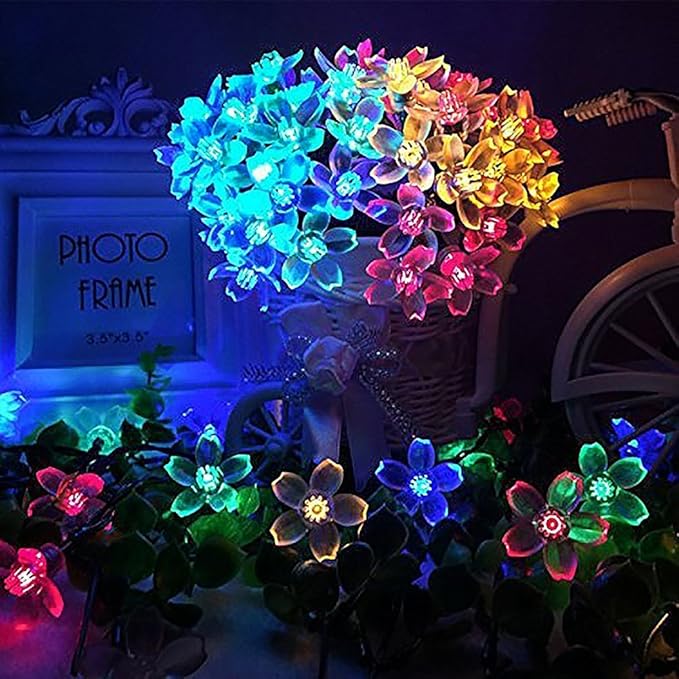 FULLBELL Easter Fairy Lights Flower String Lights 100LED 8 Flash Modes Cherry Blossom - Decorative Outdoor Light | Lumora