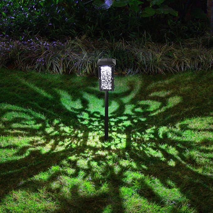 Solar Pathway Lights Outdoor, Solar Garden Lights LED Waterproof Lawn Lamp with Four-Color Decorative Folding Design for Yard and Patio Landscape Lighting