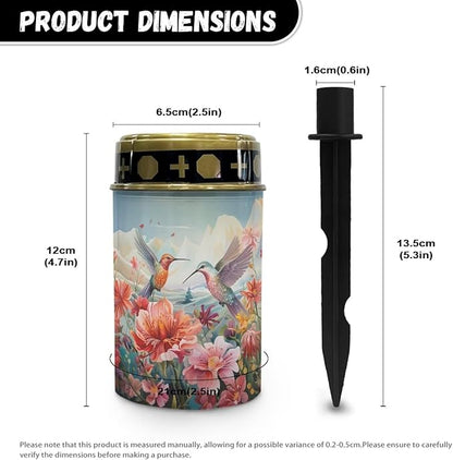 Hummingbird Solar Lights for Gravesites Easy to Install Convenient to Use Garden Solar Lights Waterproof Outdoor Decorative Solar Lights for Cemetery Graveyard Memorial